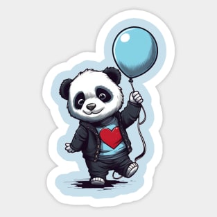 Little Baby Panda with Balloon Sticker